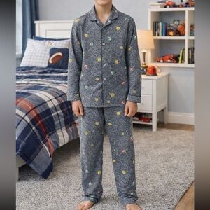 Pottery Barn Teen Super Mario Glow-in-the-Dark Novelty Pajama Set Gray Medium